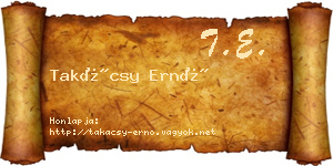 Takácsy Ernő névjegykártya