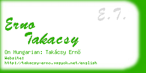 erno takacsy business card